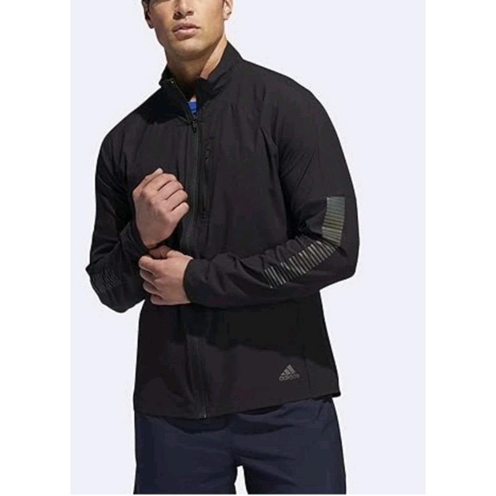 Adidas Men's Rise Up N Run Black Jacket Full-Zip Size XL